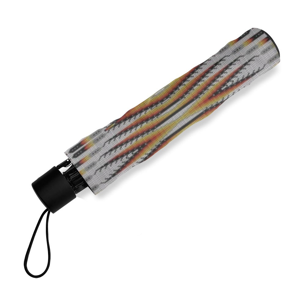 Fire Feather White Foldable Umbrella