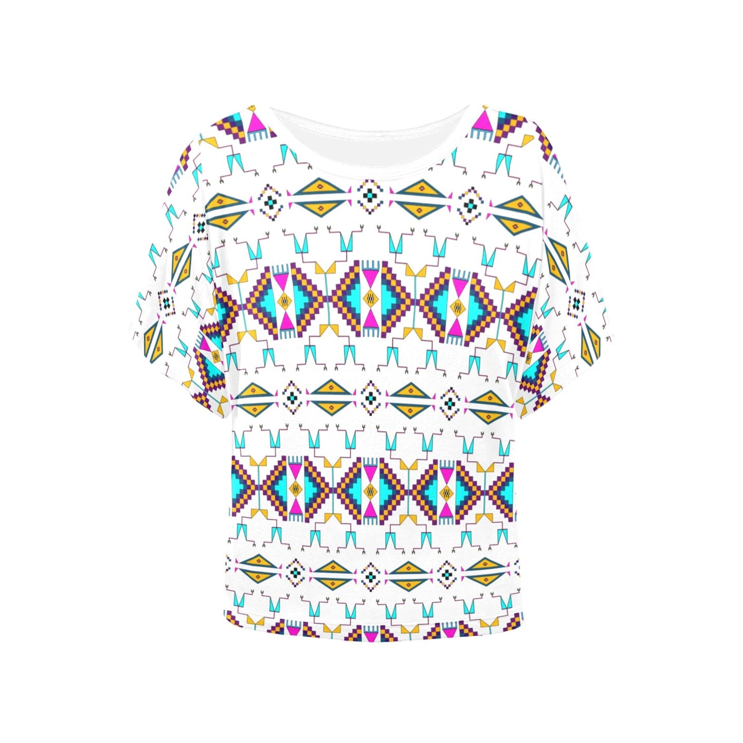 Rite of Passage White Women's Batwing-Sleeved Blouse T shirt