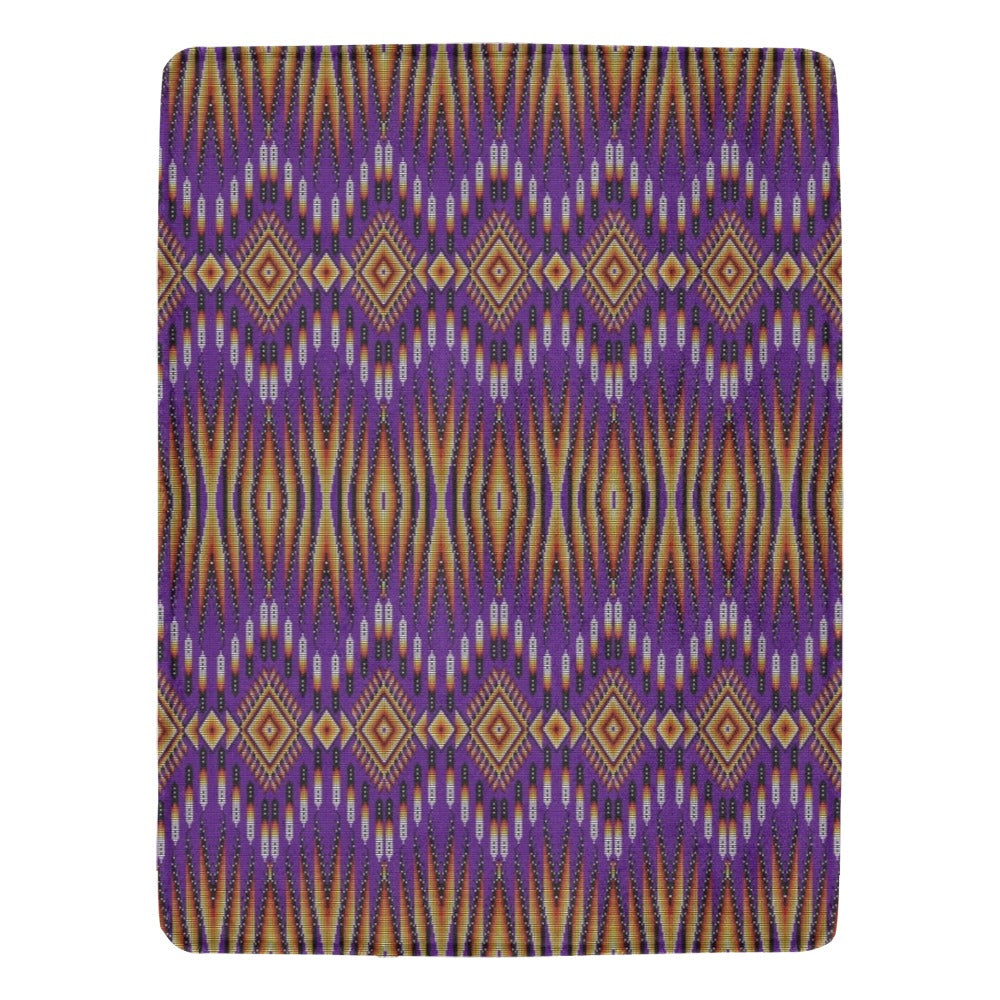 Fire Feather Purple X-Large Micro Fleece Blanket