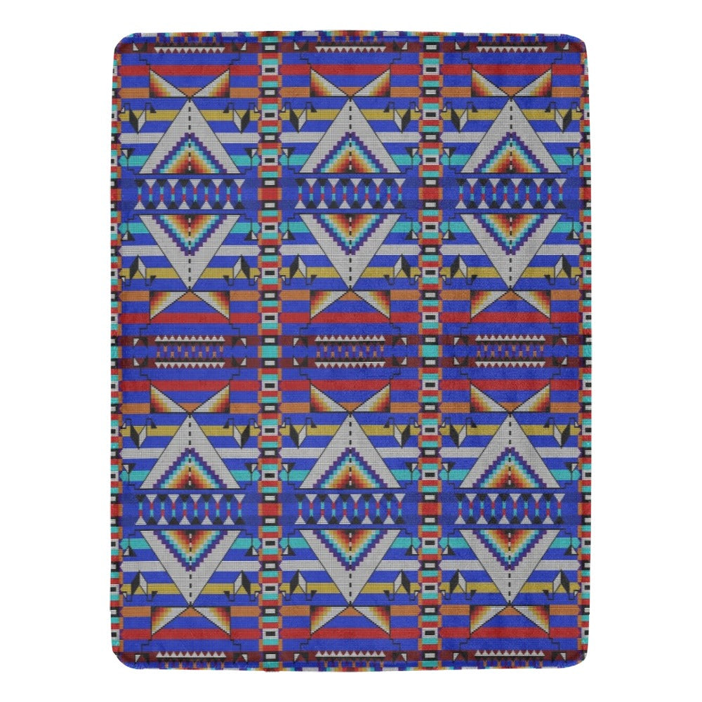 Medicine Blessing Blue X-Large Micro Fleece Blanket