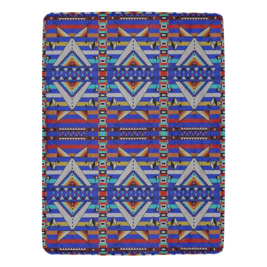 Medicine Blessing Blue X-Large Micro Fleece Blanket