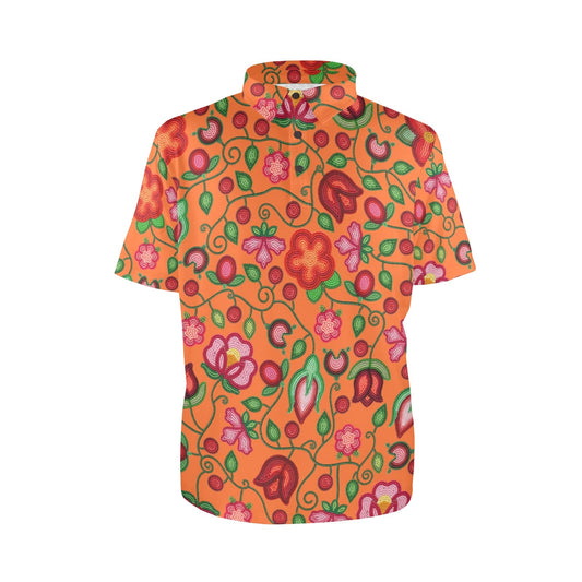 Rose Reverie Orange Polo Shirt