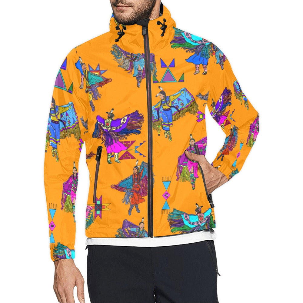 Women's Fancy Dancers Orange Men's Windbreaker