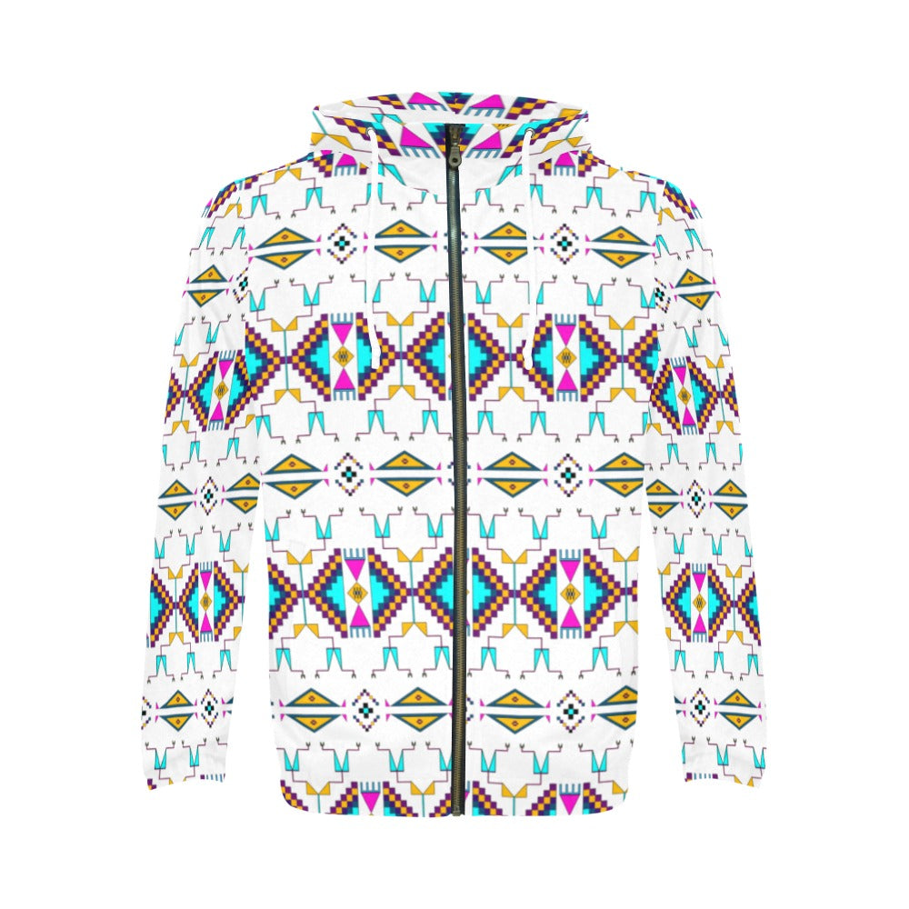 Rite of Passage White Men's Zipper Hoodie
