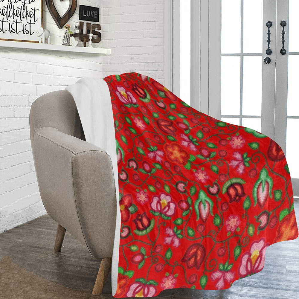 Rose Reverie Red X-Large Micro Fleece Blanket