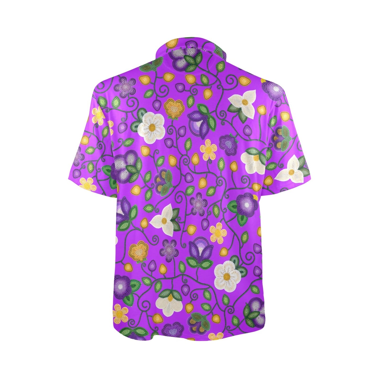 Midnight Moss Bloom Purple Polo Shirt