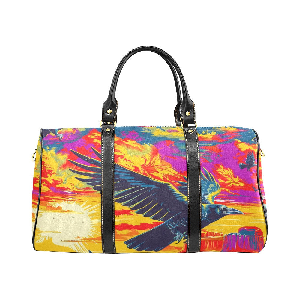 Crow Spreads His Wings Large Travel Bag