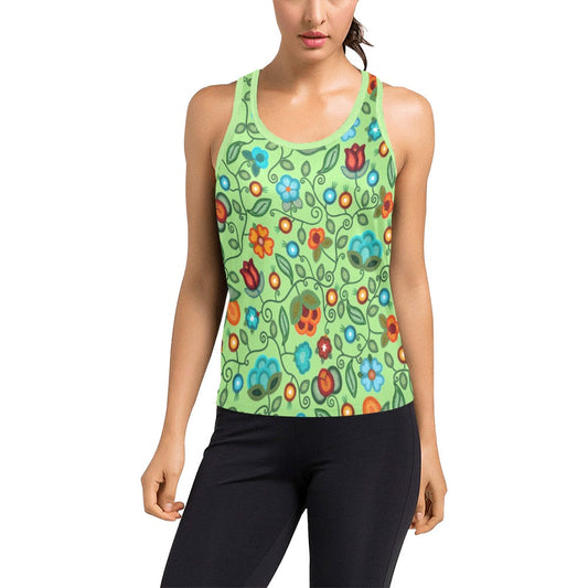Prairie Fire Petals Sage Racerback Tank Top