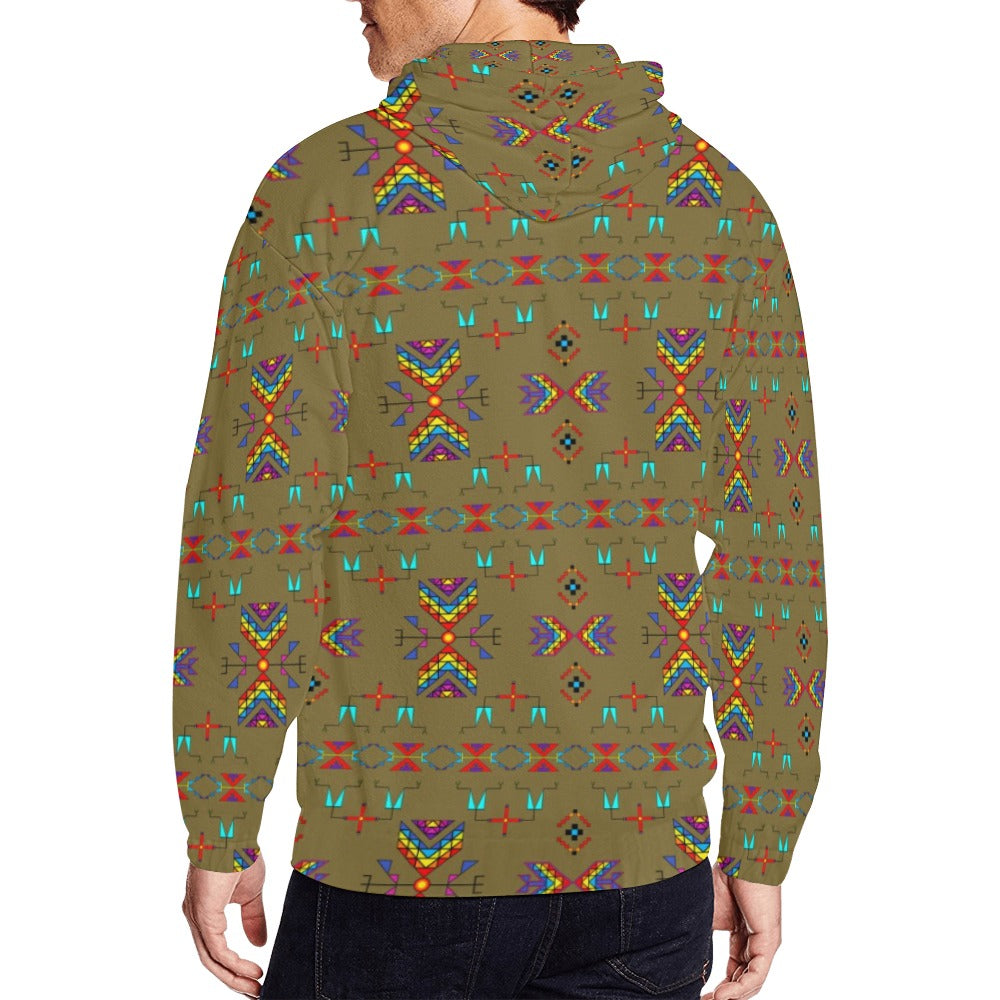 Rainy Chief Rainbow Sage Grass Men's Zipper Hoodie