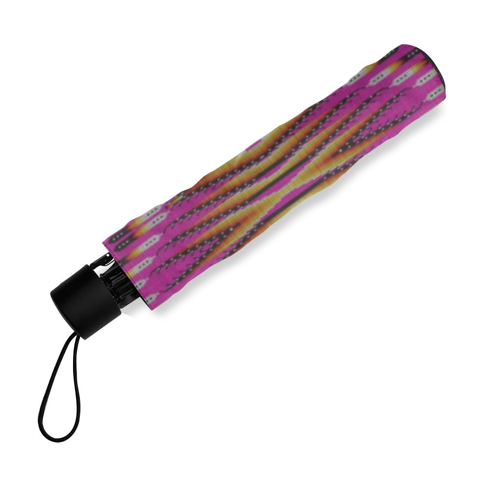 Fire Feather Pink Foldable Umbrella