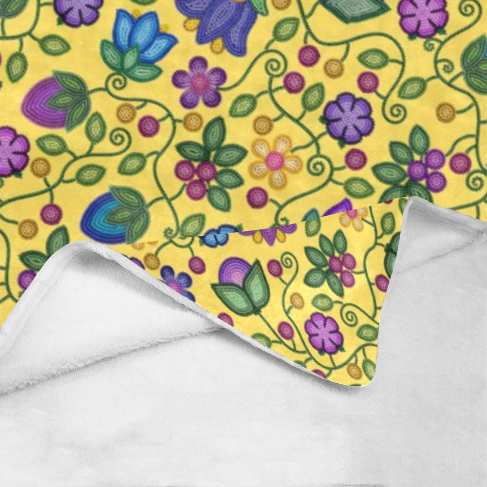 Bloom Uplift Yellow X-Large Micro Fleece Blanket