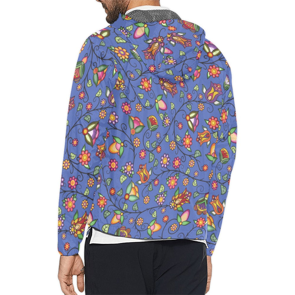 Heartbeat Petals Blue Men's Windbreaker