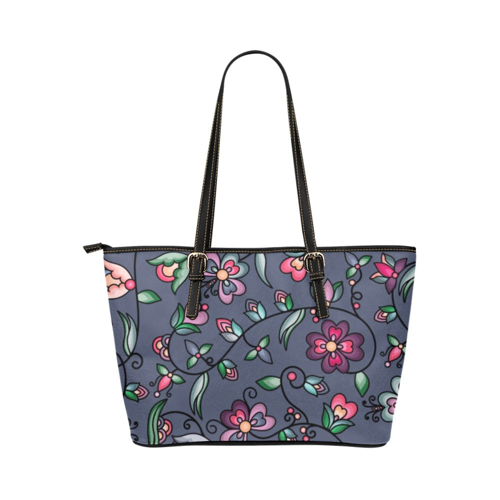 Amber Evening Garland Blue Leather Tote