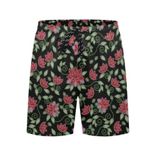 Load image into Gallery viewer, Red Beaded Rose Men&#39;s Mid-Length Beach Shorts
