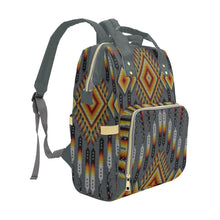 Load image into Gallery viewer, Fire Feather Grey Multi-Function Diaper Backpack/Diaper Bag
