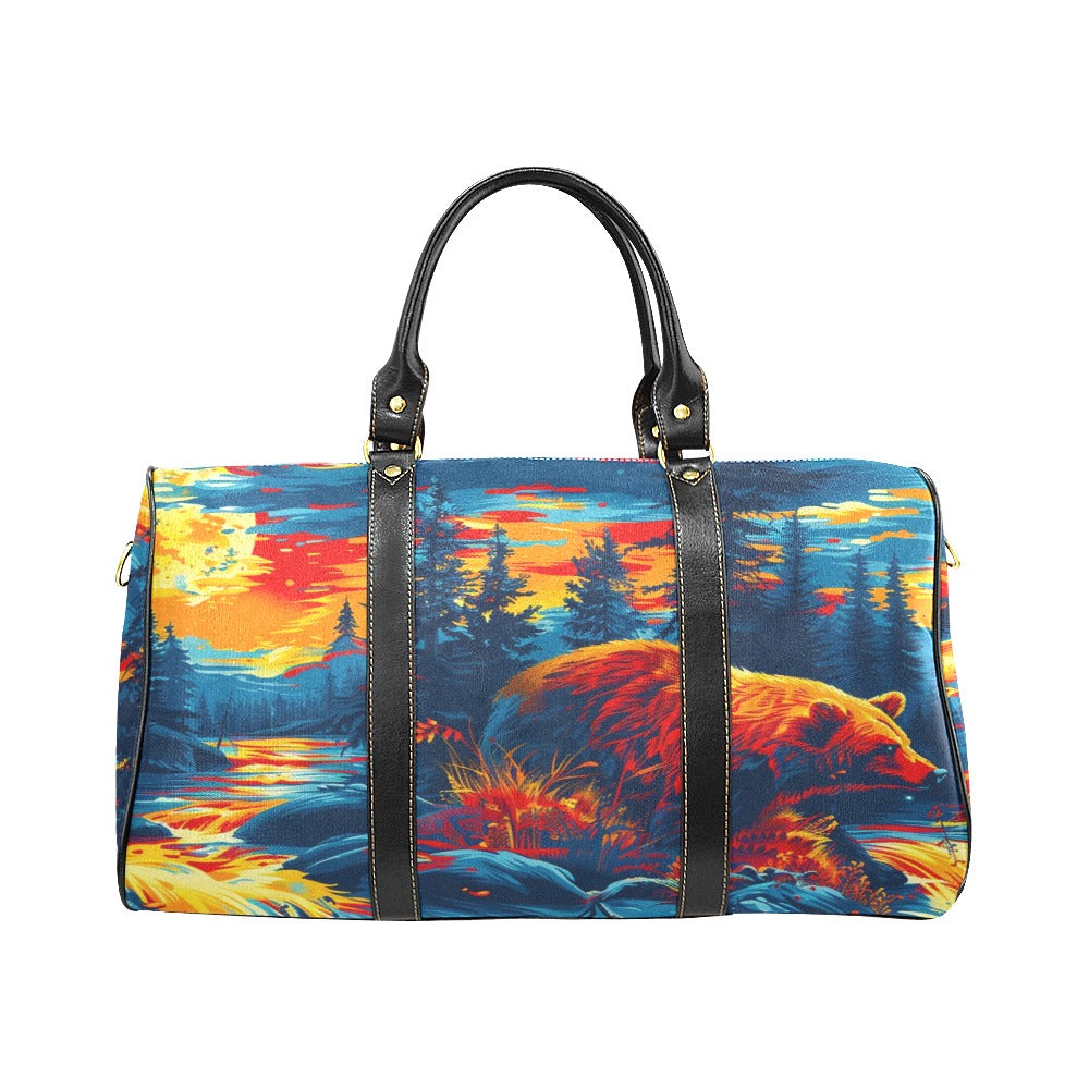 Fishing Bear Small Travel Bag