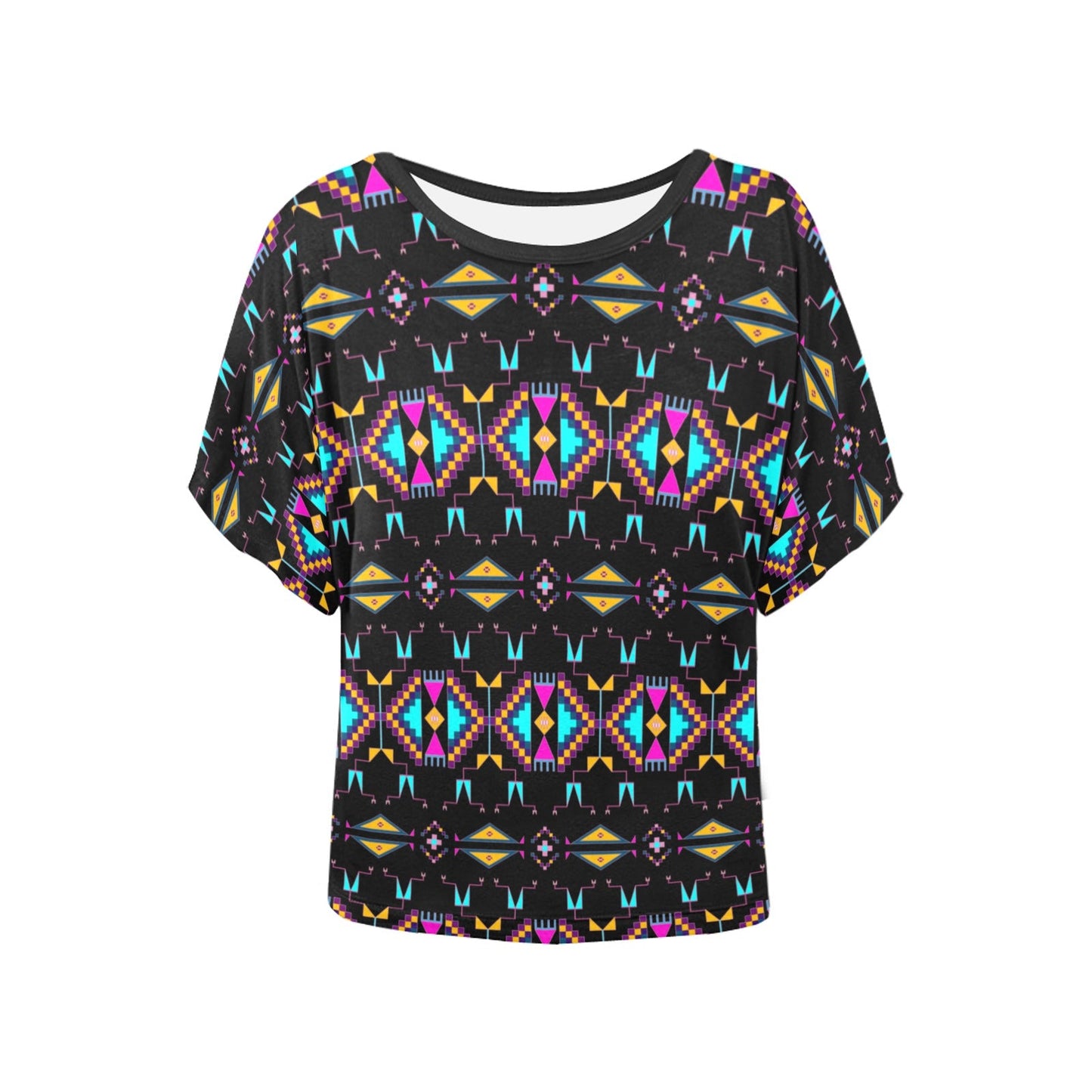 Rite of Passage Black Women's Batwing-Sleeved Blouse T shirt