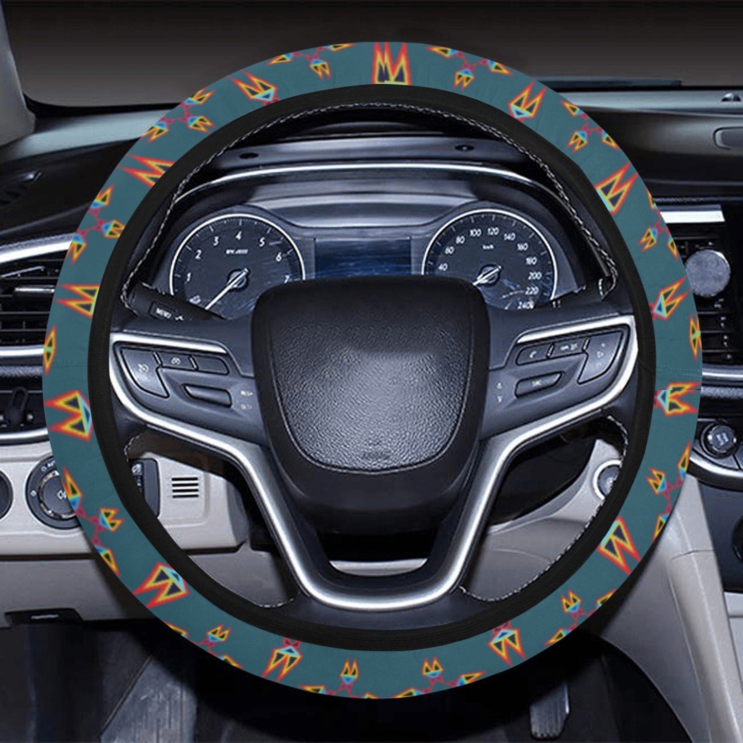 Four Directions Lodges Ocean Steering Wheel Cover with Elastic Edge