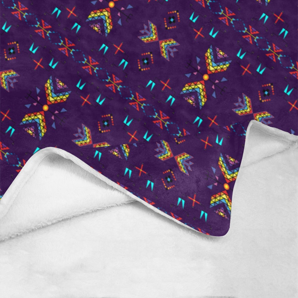Rainy Chief Rainbow Dark Purple Ultra-Soft Micro Fleece Blanket 40"x50"