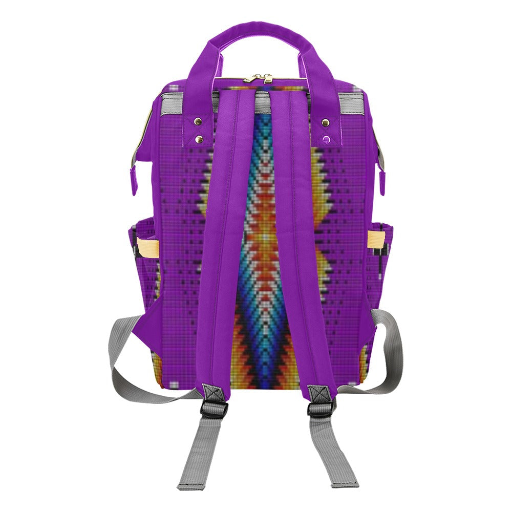 Diamond in the Bluff Purple Multi-Function Diaper Backpack/Diaper Bag