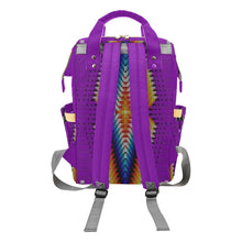 Load image into Gallery viewer, Diamond in the Bluff Purple Multi-Function Diaper Backpack/Diaper Bag
