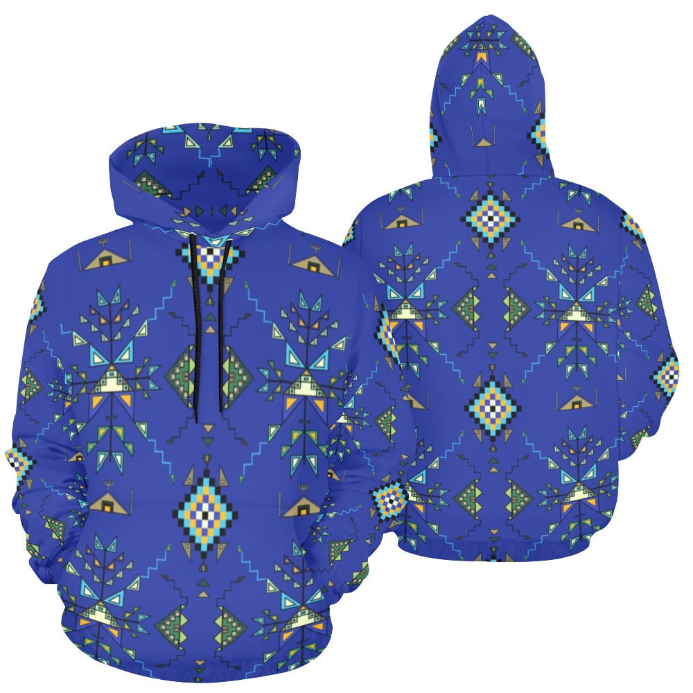 Bear Shield Dark Blue Hoodie for Women