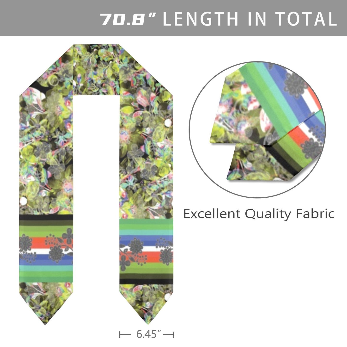 Culture in Nature Green Leaf Graduation Stole