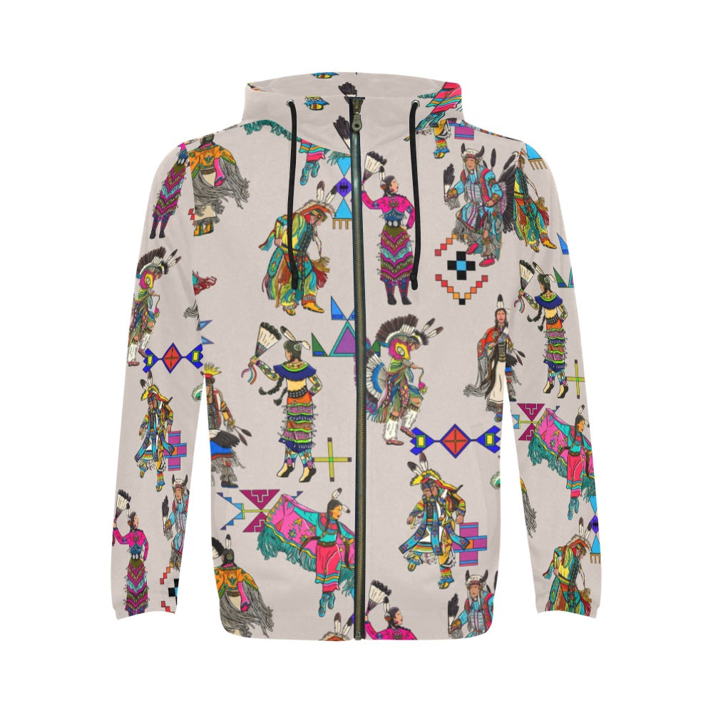 Grand Entry Dancers Muslin Men's Zipper Hoodie