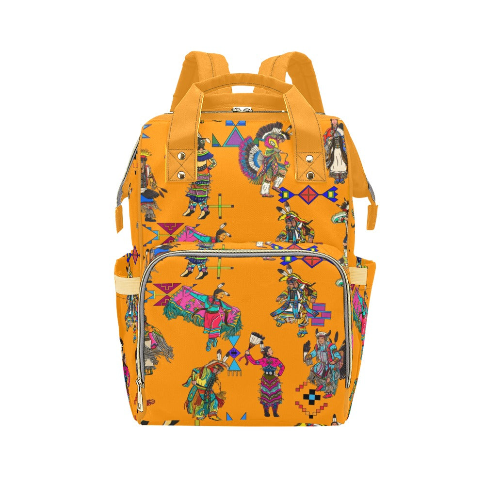 Grand Entry Dancers Orange Multi-Function Diaper Backpack