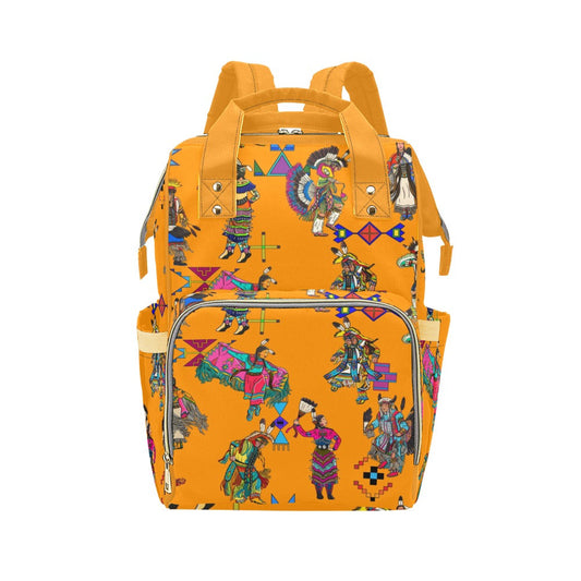 Grand Entry Dancers Orange Multi-Function Diaper Backpack
