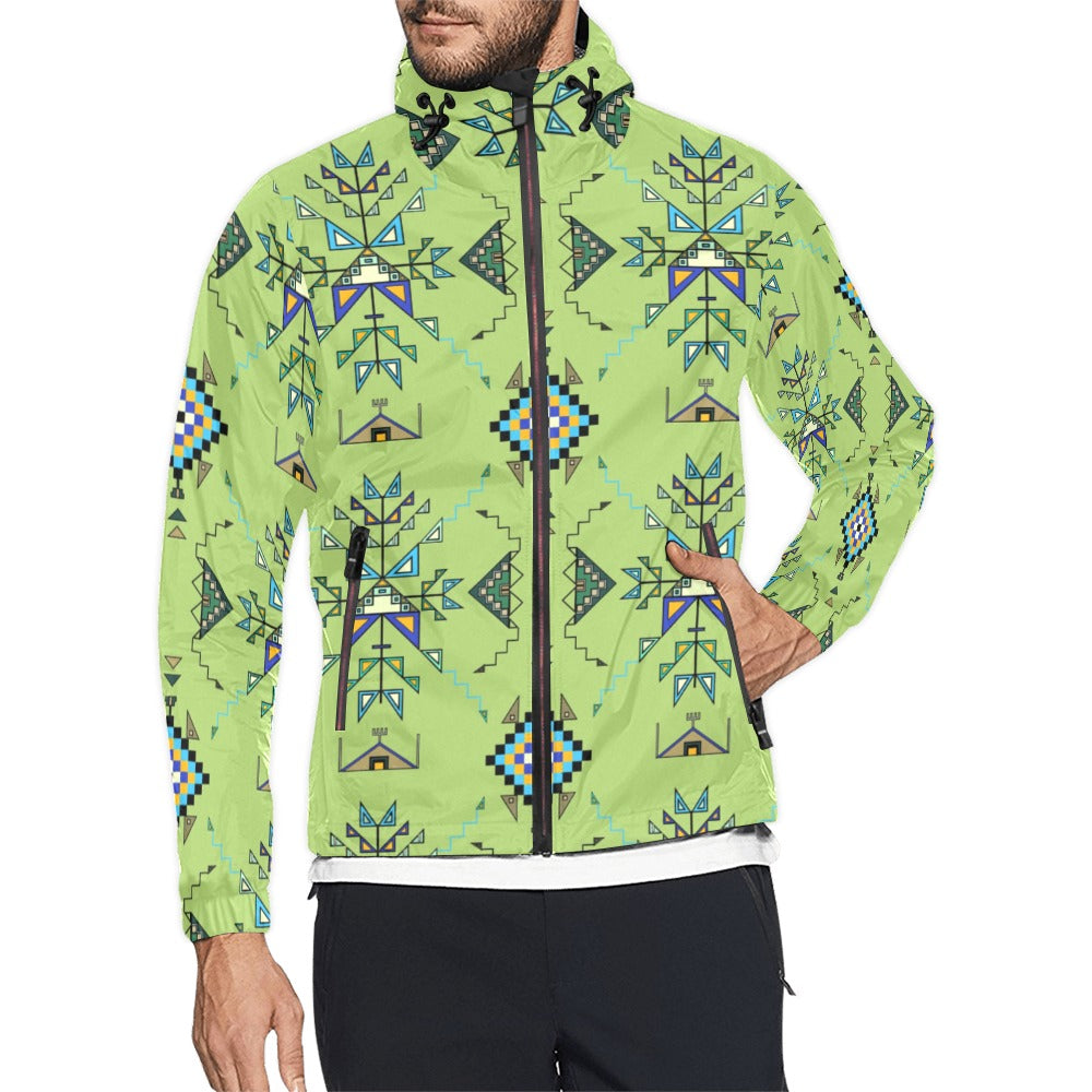 Bear Shield Green Men's Windbreaker