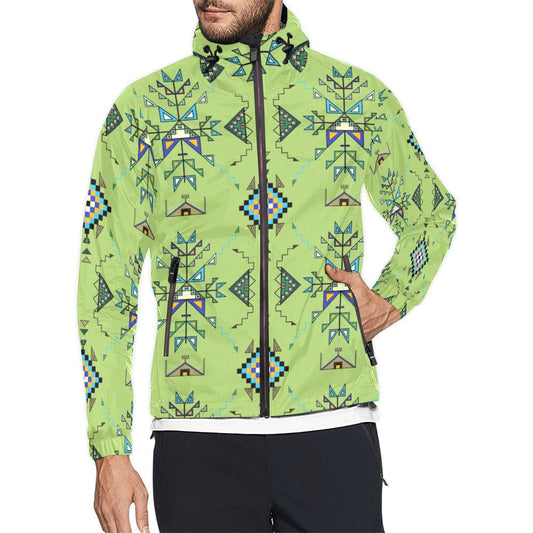 Bear Shield Green Men's Windbreaker