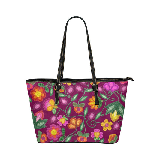 Boreal Bounty Dark Magenta Leather Tote