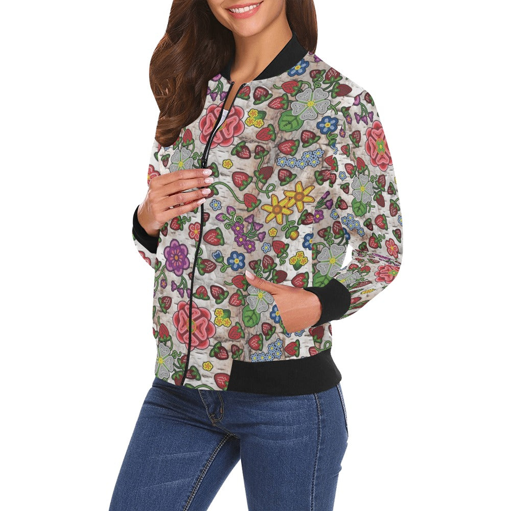 Berry Pop Br Bark Bomber Jacket for Women