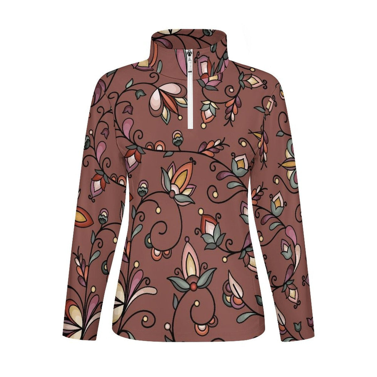 Burnt Sky Petals Long Sleeve Yoga Shirt