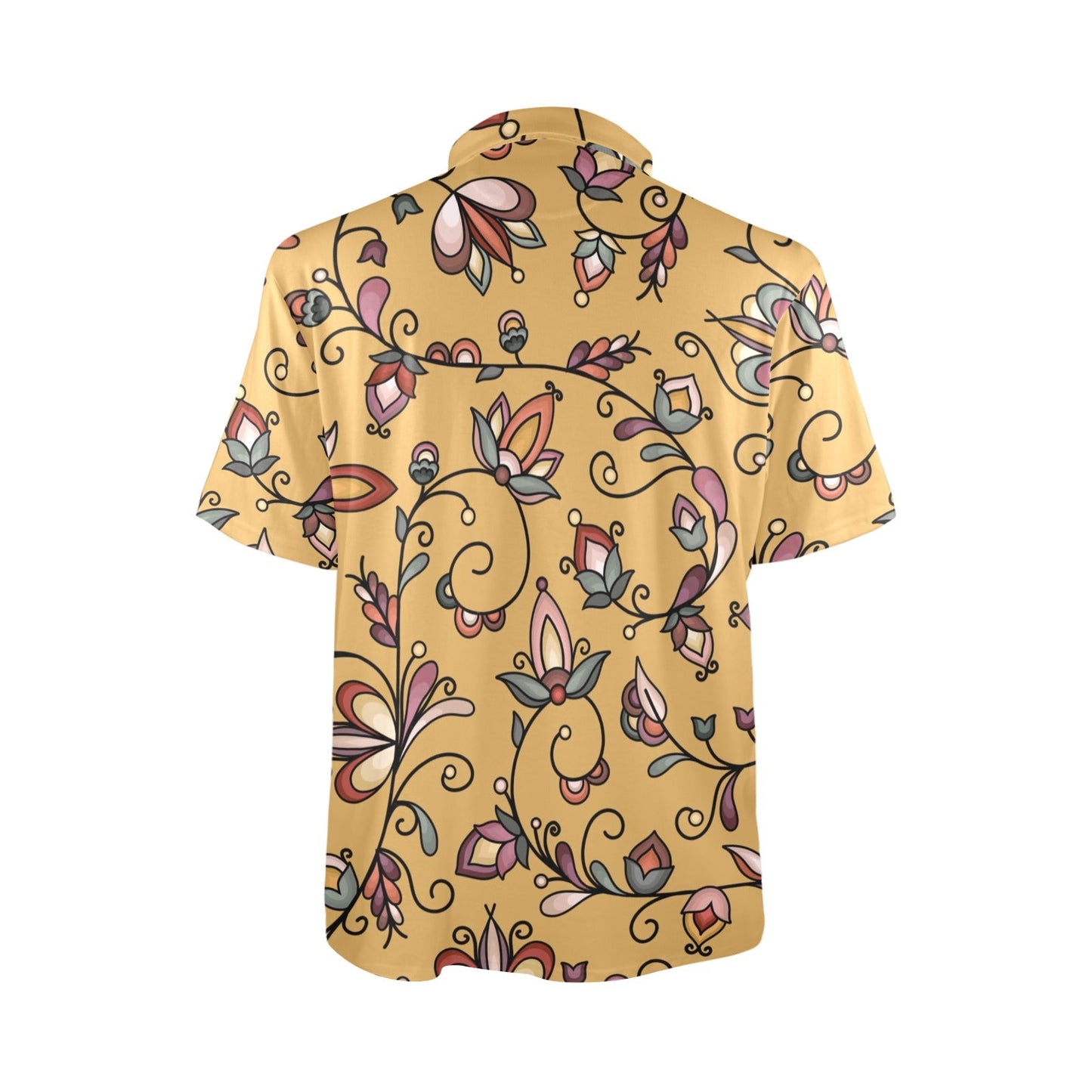 Burnt Sky Petals Gold Polo Shirt