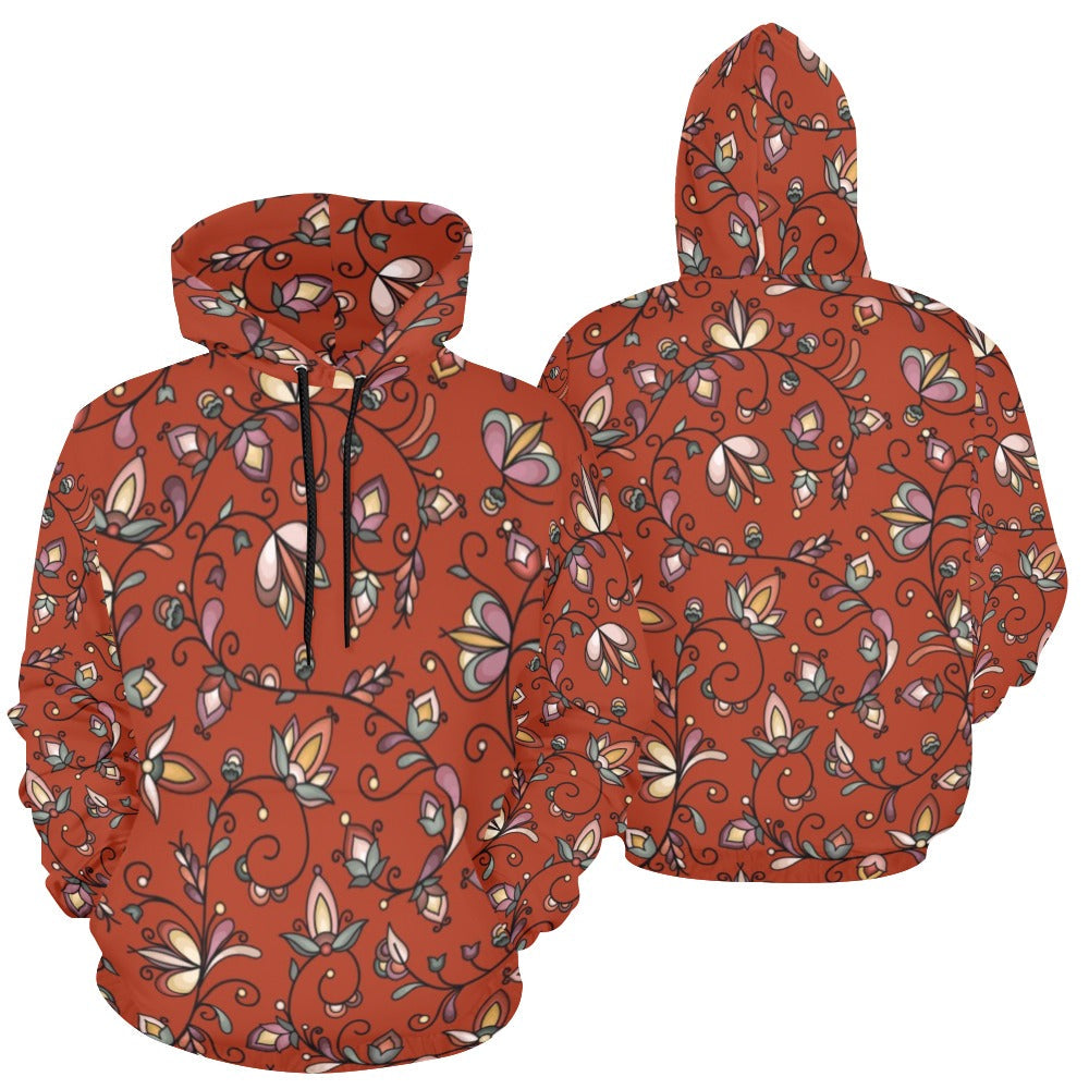 Burnt Sky Petals Red Hoodie for Women