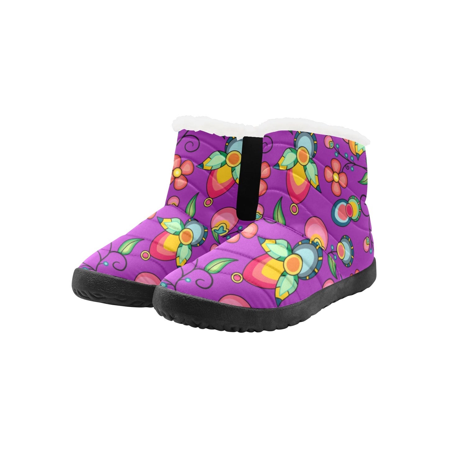 Floral Bounty Purple Women's Padded Winter Boot