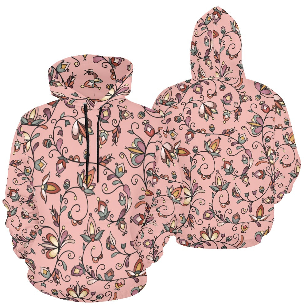 Burnt Sky Petals Peach Hoodie for Women (USA Size)