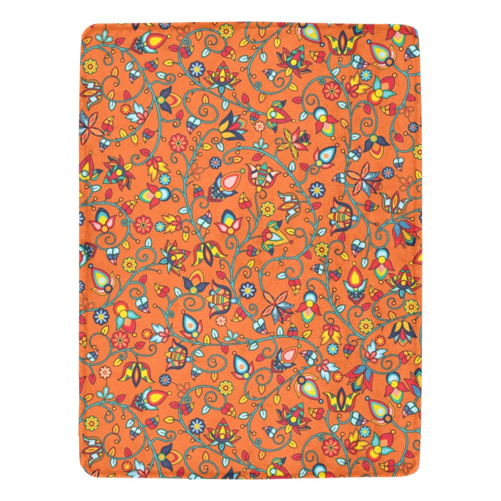 Thorny Path Orange X-Large Micro Fleece Blanket