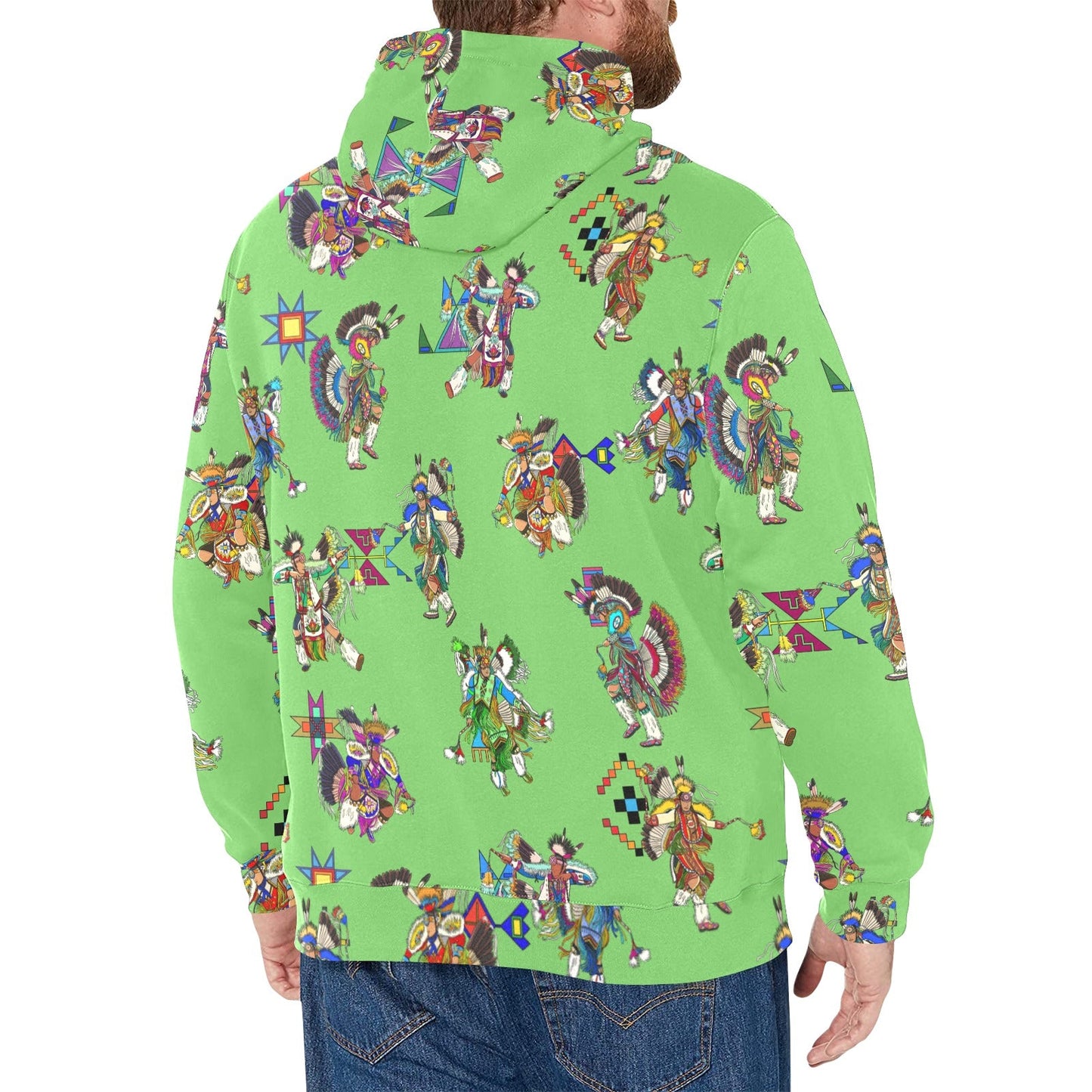 Men's Fancy Dancers Grass Men's Long Sleeve Fleece Hoodie