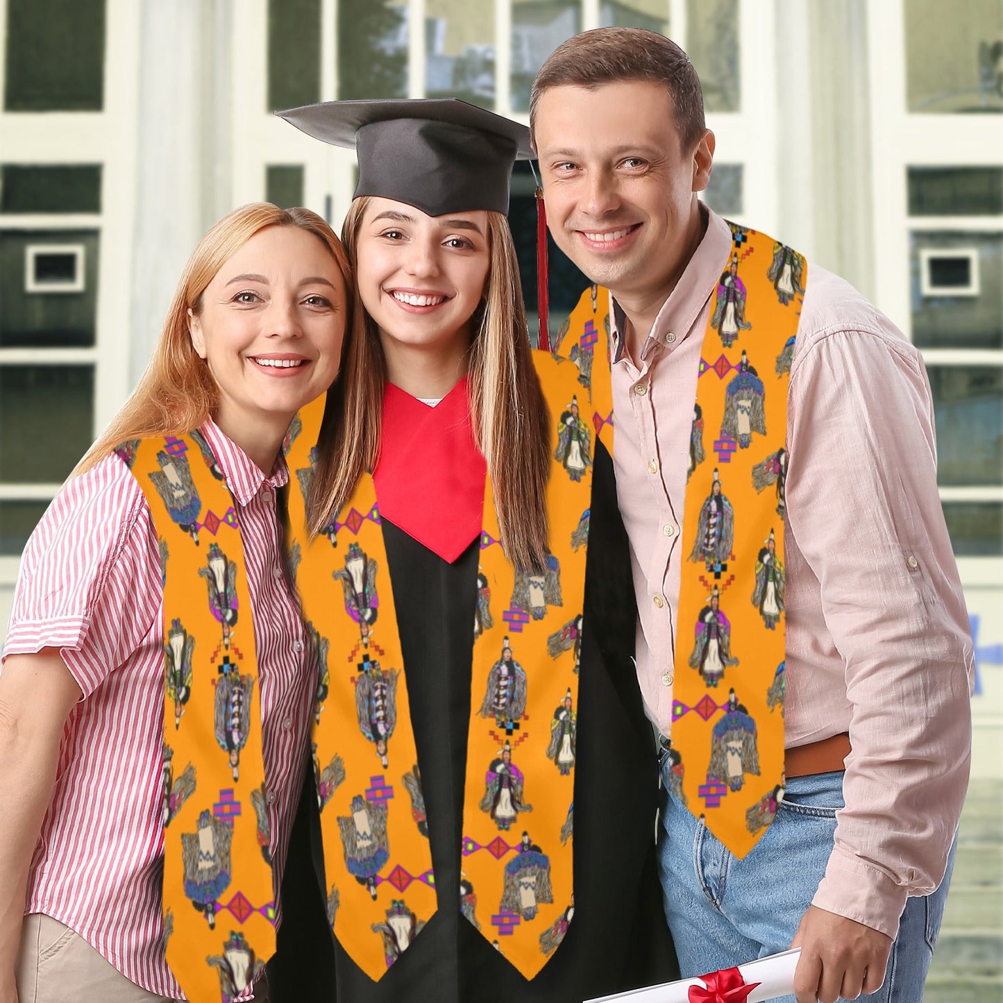 Women's Tradish Dancers Orange Graduation Stole