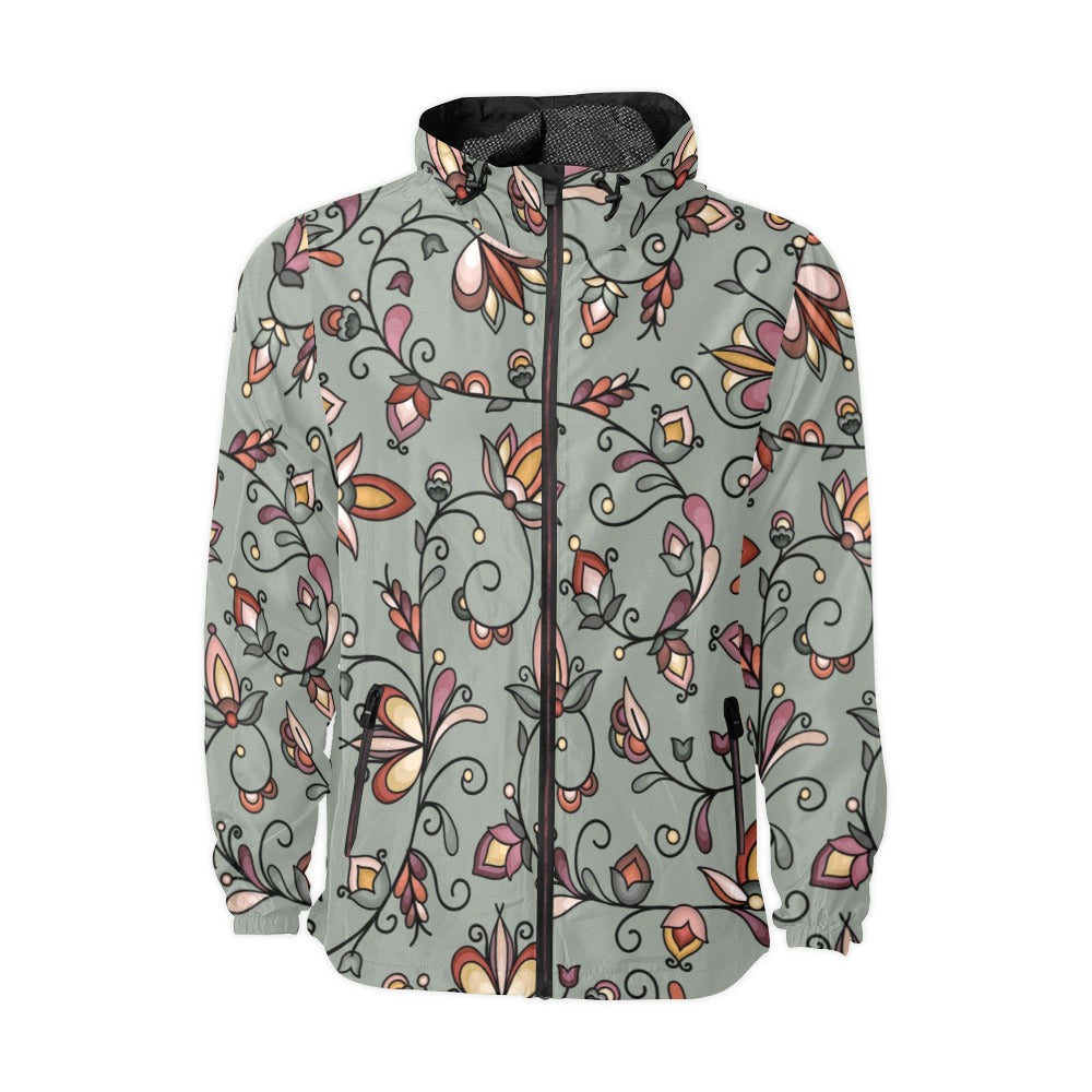 Burnt Sky Petals Green Men's Windbreaker