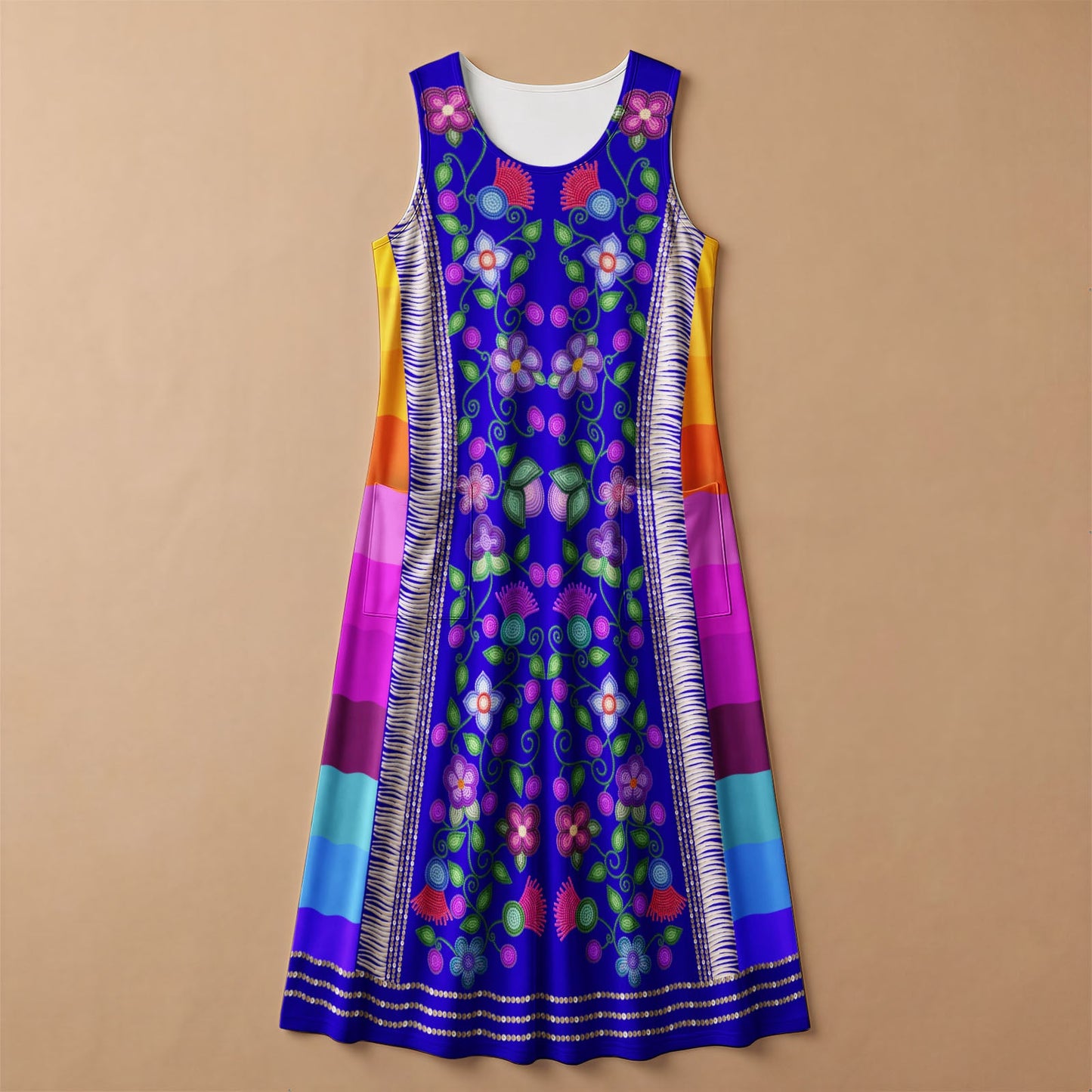 Beaded Offering Blue  1 Sleeveless Dress