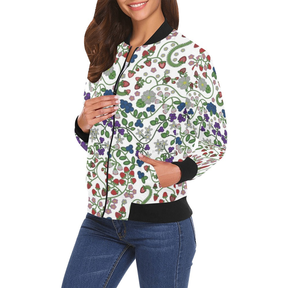 Grandmother Stories White Bomber Jacket for Women