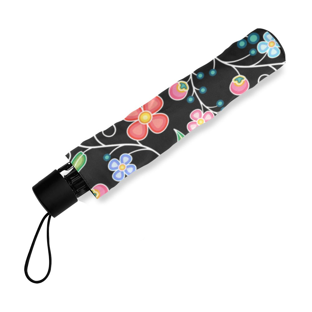 Floral Bounty Black Foldable Umbrella