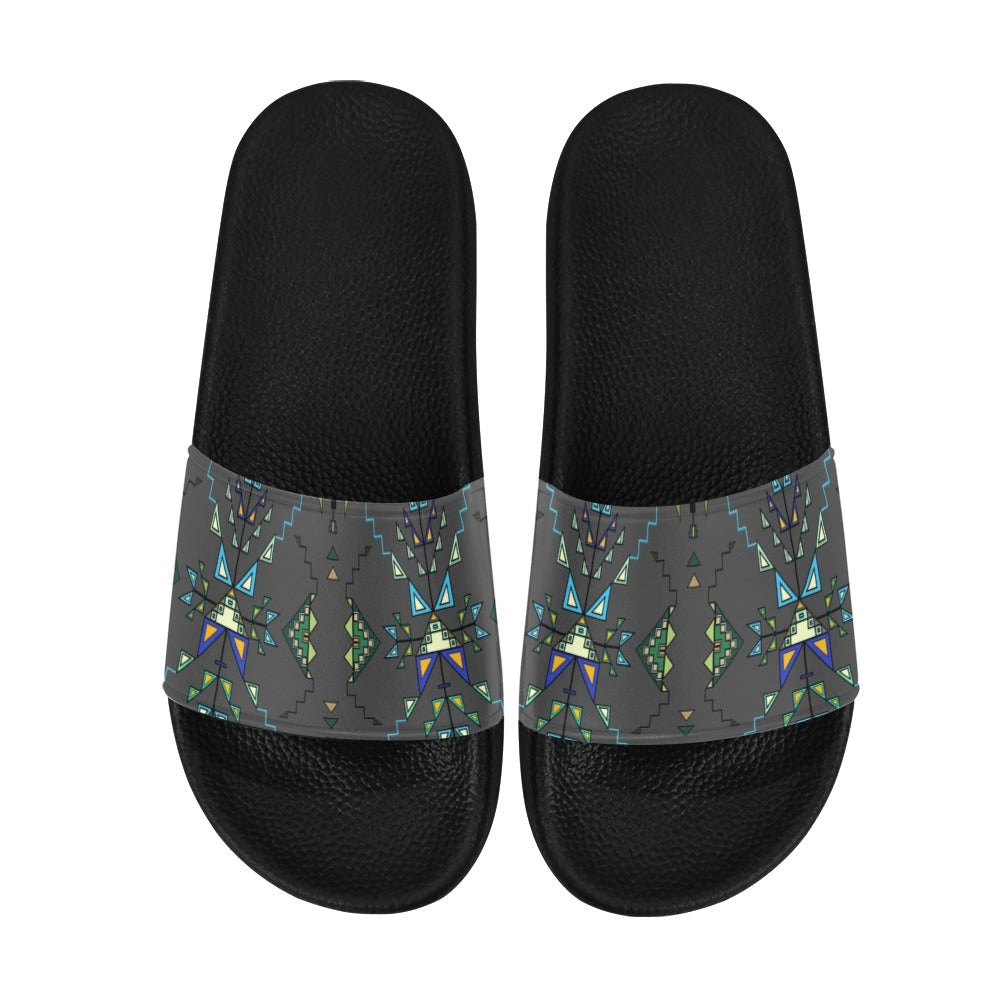 Bear Shield Dark Gray Slide Sandals