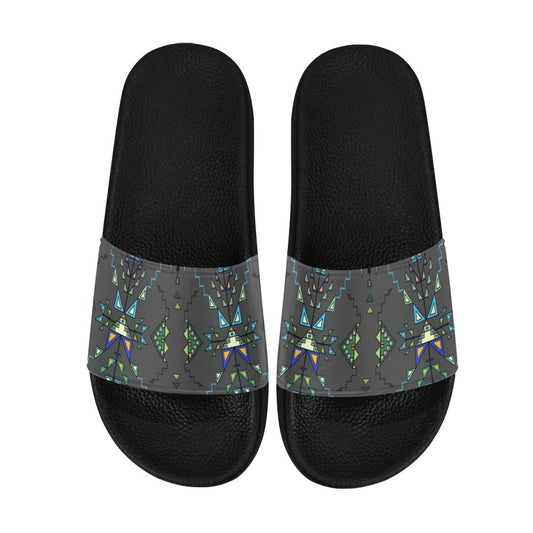 Bear Shield Dark Gray Slide Sandals