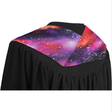 Load image into Gallery viewer, Animal Ancestors 9 Cosmic Swirl Purple and Red Graduation Stole
