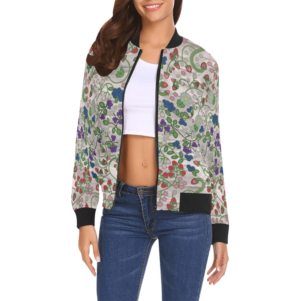 Grandmother Stories Bright Birch Bomber Jacket for Women